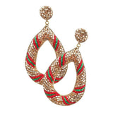Felt Back Beaded Open Teardrop Dangle Earrings - Madeline Love - Flyclothing LLC