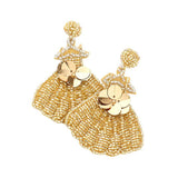 Felt Back Beaded Wedding Dress Dangle Earrings - Madeline Love - Flyclothing LLC