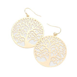 Filigree Metal Tree of Life Dangle Earrings - Madeline Love - Flyclothing LLC
