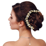 Floral Oval Stone Accented Bun Wrap Headpiece - Madeline Love - Flyclothing LLC