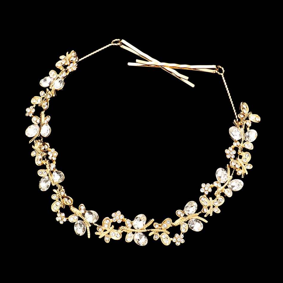 Floral Oval Stone Accented Bun Wrap Headpiece - Madeline Love - Flyclothing LLC
