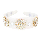 Floral Stone Embellished Textured Headband - Madeline Love - Flyclothing LLC