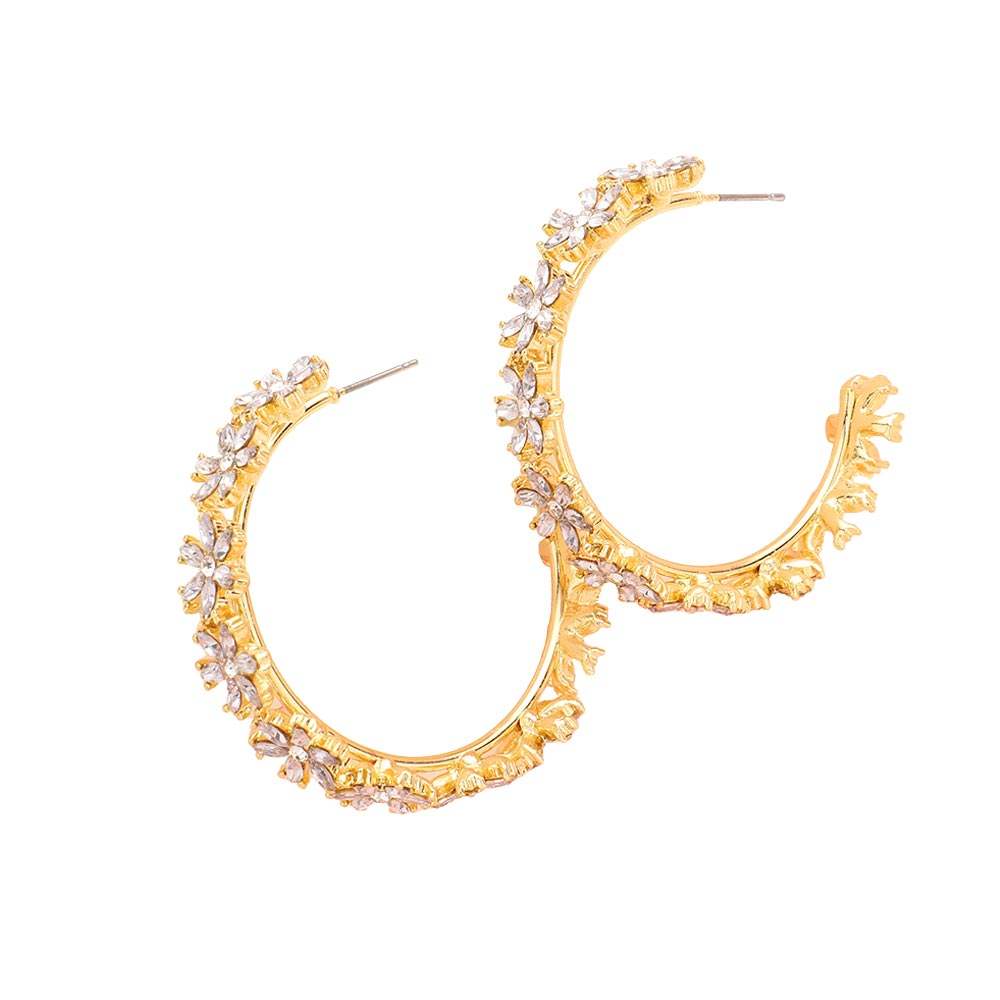 Flower Cluster Hoop Earrings - Madeline Love - Flyclothing LLC