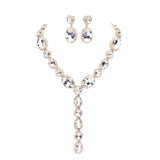 Glass Crystal Rhinestone Y Evening Necklace - Madeline Love - Flyclothing LLC
