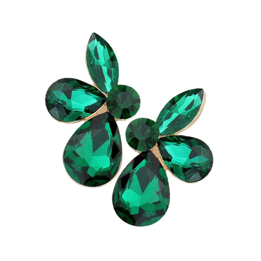 Teardrop Marquise Stone Cluster Evening Earrings - Madeline Love - Flyclothing LLC