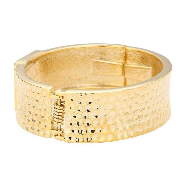 Hammered Metal Bangle Bracelet - Madeline Love - Flyclothing LLC