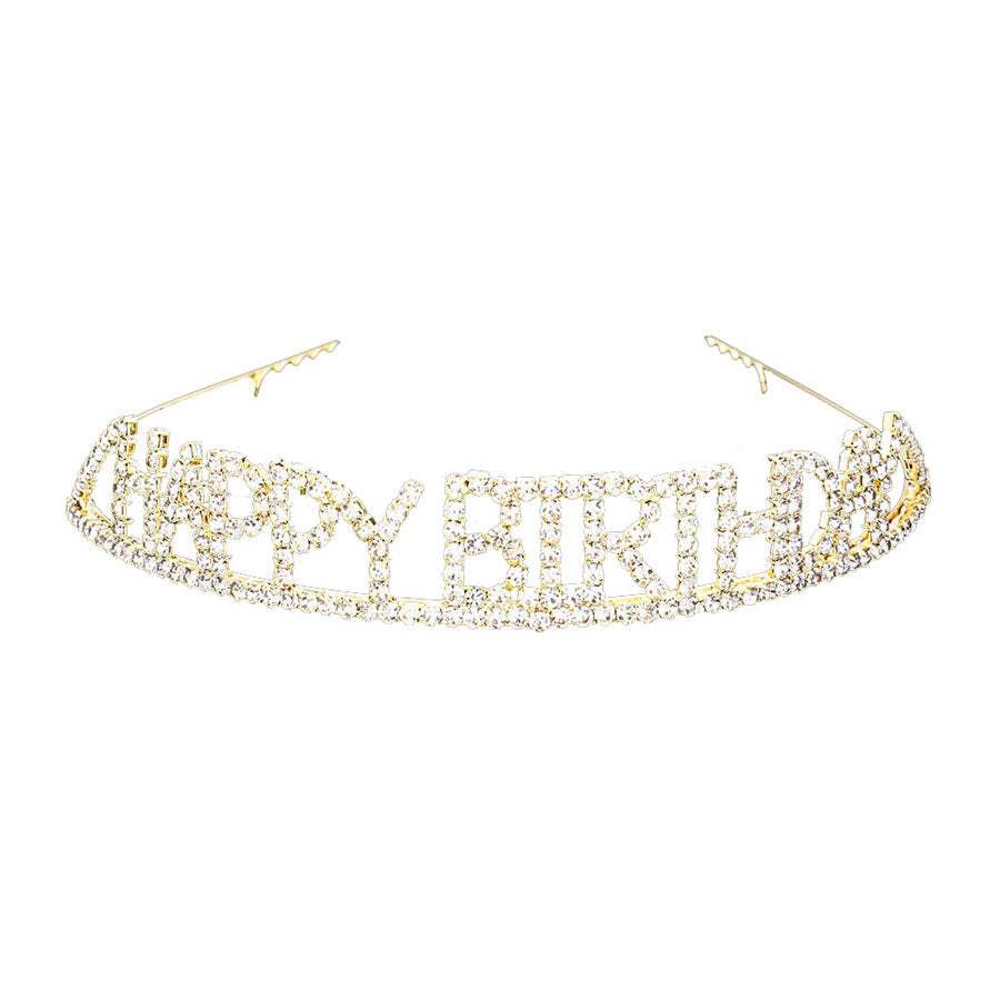 Happy Birthday Rhinestone Pave Party Tiara - Madeline Love - Flyclothing LLC