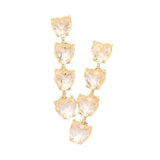 Heart Stone Link Dangle Evening Earrings - Madeline Love - Flyclothing LLC