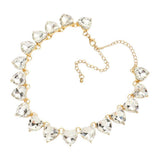 Heart Stone Link Evening Necklace Jewelry Set - Madeline Love - Flyclothing LLC