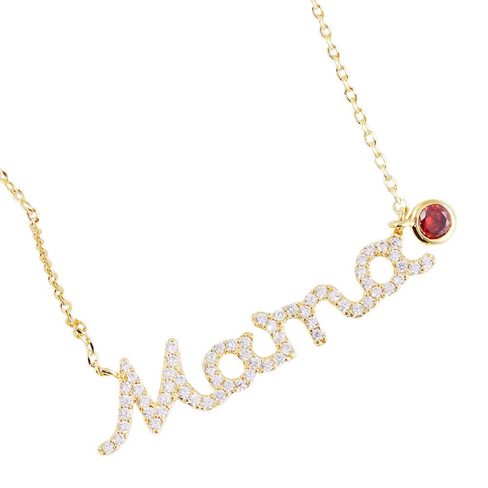 January Birthstone MAMA Message Pendant Necklace - Madeline Love - Flyclothing LLC