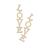 Love CZ Message Link Dangle Evening Earrings - Madeline Love - Flyclothing LLC