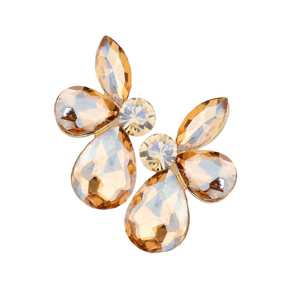 Teardrop Marquise Stone Cluster Evening Earrings - Madeline Love - Flyclothing LLC