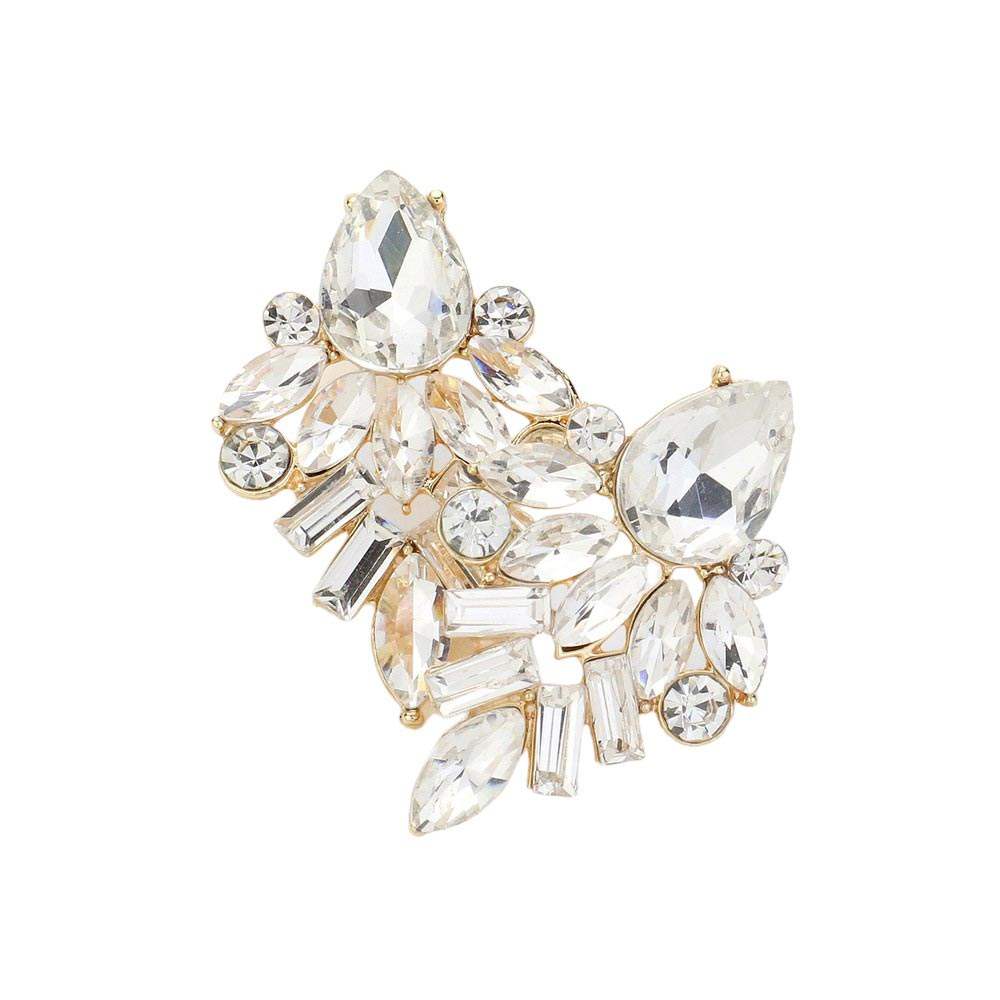 Marquise Baguette Stone Cluster Evening Earrings - Madeline Love - Flyclothing LLC