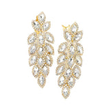 Marquise Crystal Oval Cluster Vine Clip On Earrings - Madeline Love - Flyclothing LLC