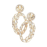 Marquise Round Rectangular Stone Cluster Evening Earrings - Madeline Love - Flyclothing LLC