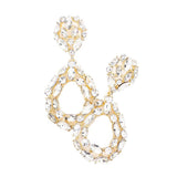 Marquise Round Stone Cluster Open Teardrop Evening Earrings - Madeline Love - Flyclothing LLC