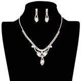 Marquise Stone Accented Rhinestone Pave Necklace - Madeline Love - Flyclothing LLC