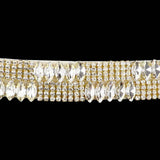 Marquise Stone Accented Sash Bridal Wedding Belt Headband - Madeline Love - Flyclothing LLC