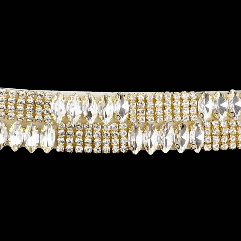 Marquise Stone Accented Sash Bridal Wedding Belt Headband - Madeline Love - Flyclothing LLC