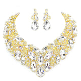 Marquise Stone Cluster Accented Evening Necklace - Madeline Love - Flyclothing LLC