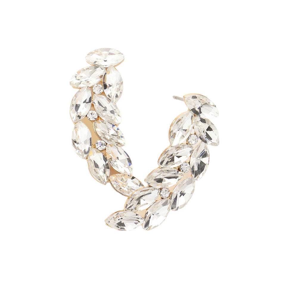Marquise Stone Cluster Evening Earrings - Madeline Love - Flyclothing LLC