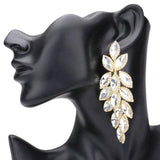 Marquise Stone Cluster Vine Dangle Evening Earrings - Madeline Love - Flyclothing LLC