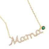 May Birthstone MAMA Message Pendant Necklace - Madeline Love - Flyclothing LLC