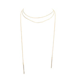 Metal Bar Dangle Tip Layered Necklace - Madeline Love - Flyclothing LLC
