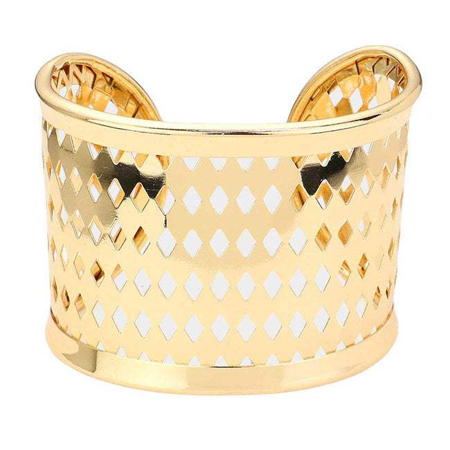 Metal Cut Out Detailed Split Cuff Bracelet - Madeline Love - Flyclothing LLC