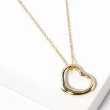 Metal Heart Cut out Pendant Necklace - Madeline Love - Flyclothing LLC
