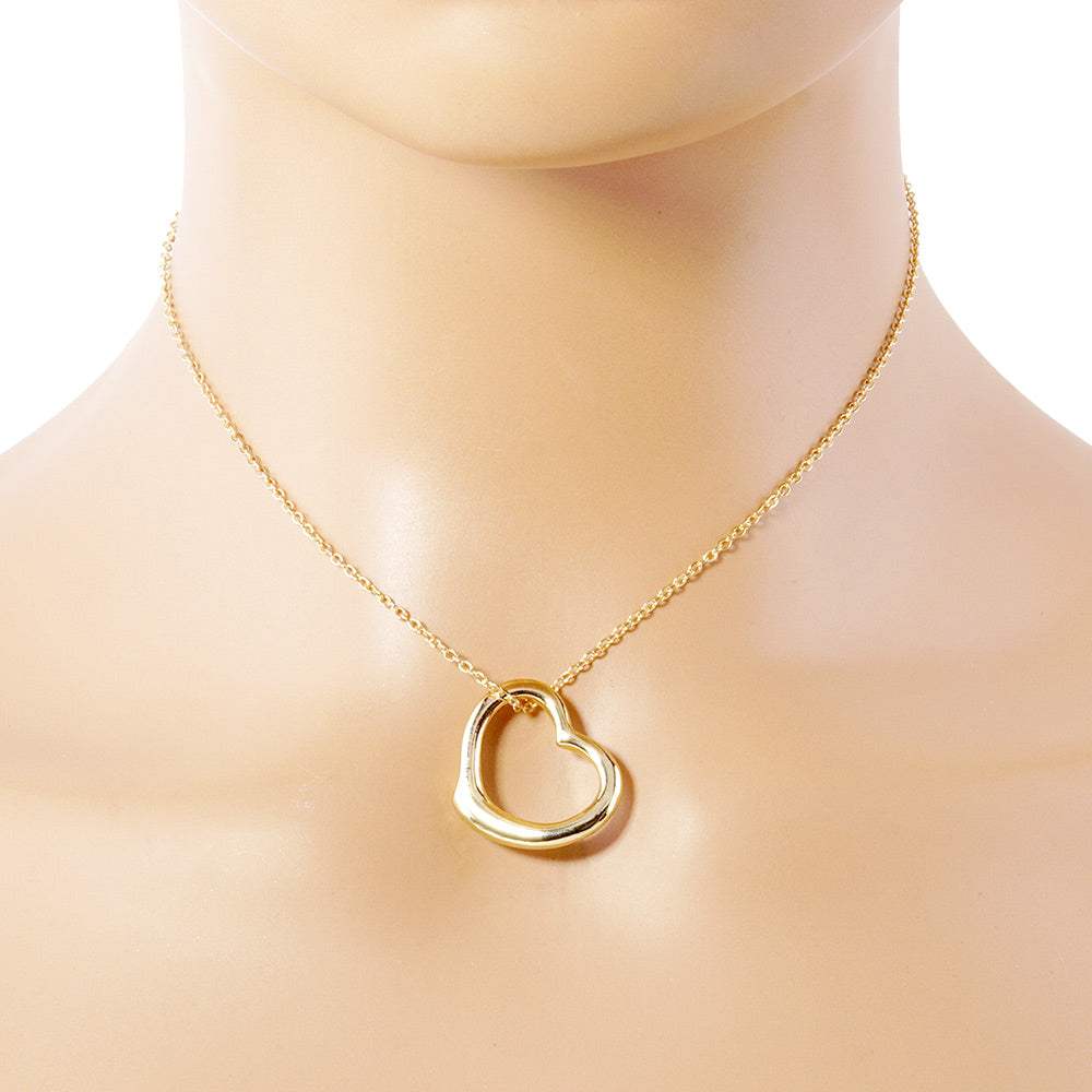 Metal Heart Cut out Pendant Necklace - Madeline Love - Flyclothing LLC