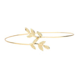 Metal Leaf Accented Cuff Bracelet - Madeline Love - Flyclothing LLC