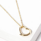 Metal Open Heart Pendant Necklace - Madeline Love - Flyclothing LLC
