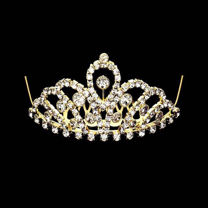 Mini Crystal Rhinestone Pave Princess Tiara - Madeline Love - Flyclothing LLC