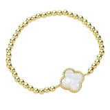 Quatrefoil Pointed Stainless Steel Ball Beaded Stretch Bracelet - Madeline Love - Flyclothing LLC