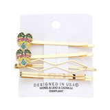 5PCS Stone Embellished Tropical Leaf Bobby Pin Hair Clips - Madeline Love - Flyclothing LLC