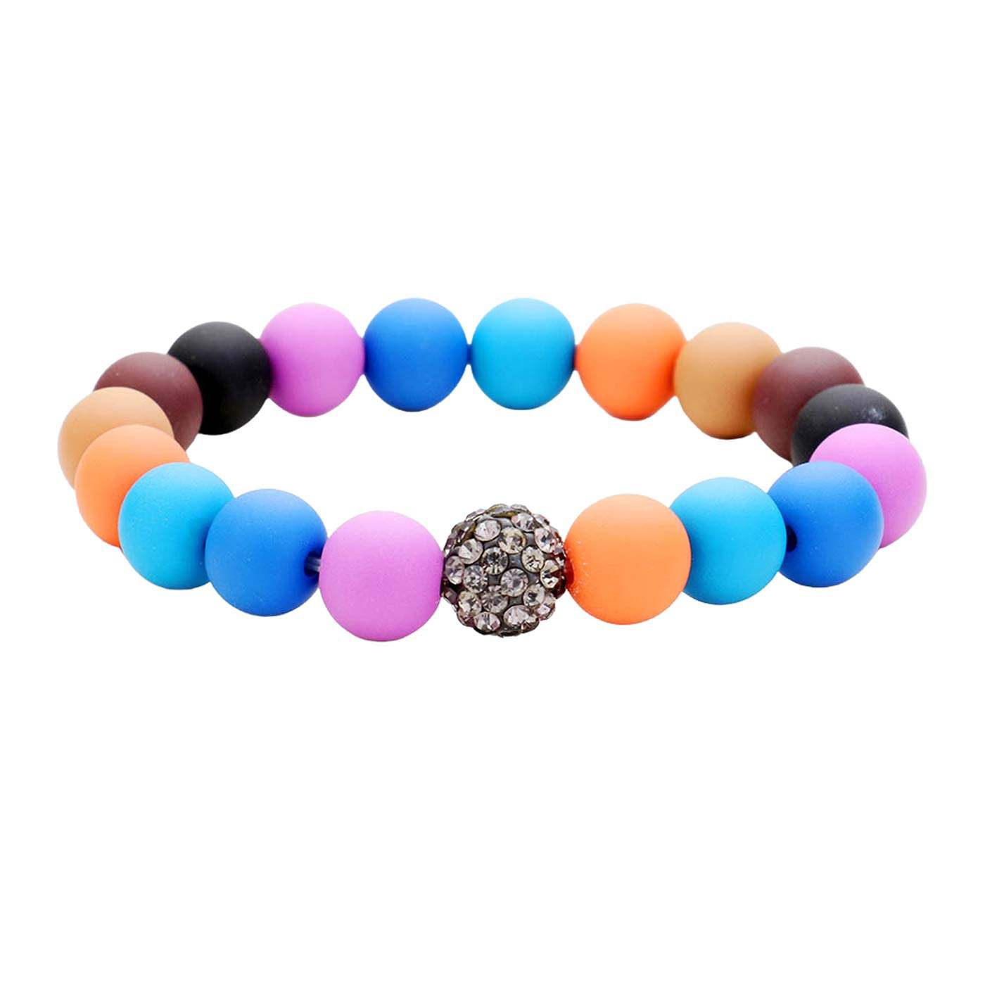Colorful Shamballa Ball Rhinestone Stretch Bracelet - Madeline Love - Flyclothing LLC