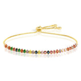 Stainless Steel Marquise CZ Tennis Chain Pull Tie Adjustable Bracelet - Madeline Love - Flyclothing LLC