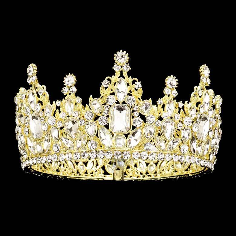 Multi Stone Cluster Crown Tiara - Madeline Love - Flyclothing LLC
