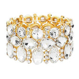 Multi Stone Cluster Evening Stretch Bracelet - Madeline Love - Flyclothing LLC
