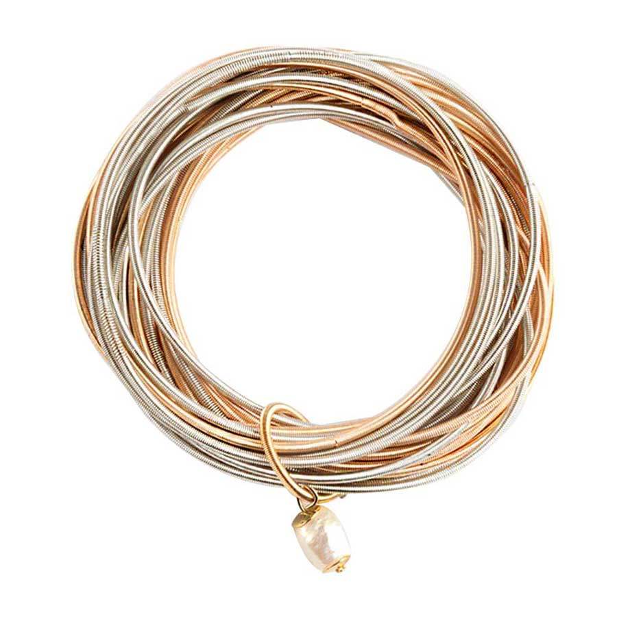 Freshwater Pearl Charm Guitar String Stackable Bracelet - Madeline Love - Flyclothing LLC