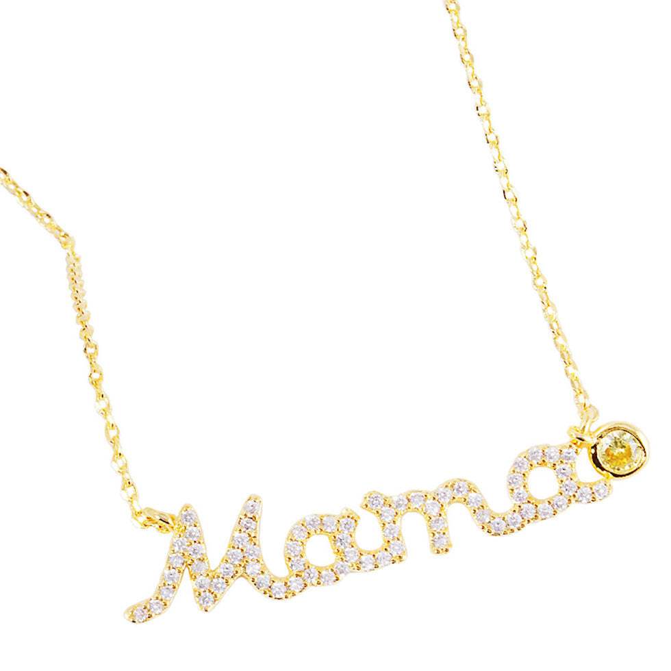 November Birthstone MAMA Message Pendant Necklace - Madeline Love - Flyclothing LLC