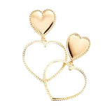 Open Metal Heart Link Dangle Earrings - Madeline Love - Flyclothing LLC