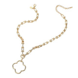 Open Quatrefoil Pendant Hardware Chain Necklace - Madeline Love - Flyclothing LLC
