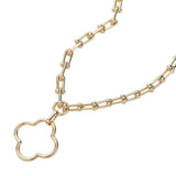 Open Quatrefoil Pendant Hardware Chain Necklace - Madeline Love - Flyclothing LLC