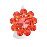 Round Crystal Flower Stretch Ring - Madeline Love - Flyclothing LLC
