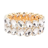 Oval Stone Cluster Stretch Evening Bracelet - Madeline Love - Flyclothing LLC