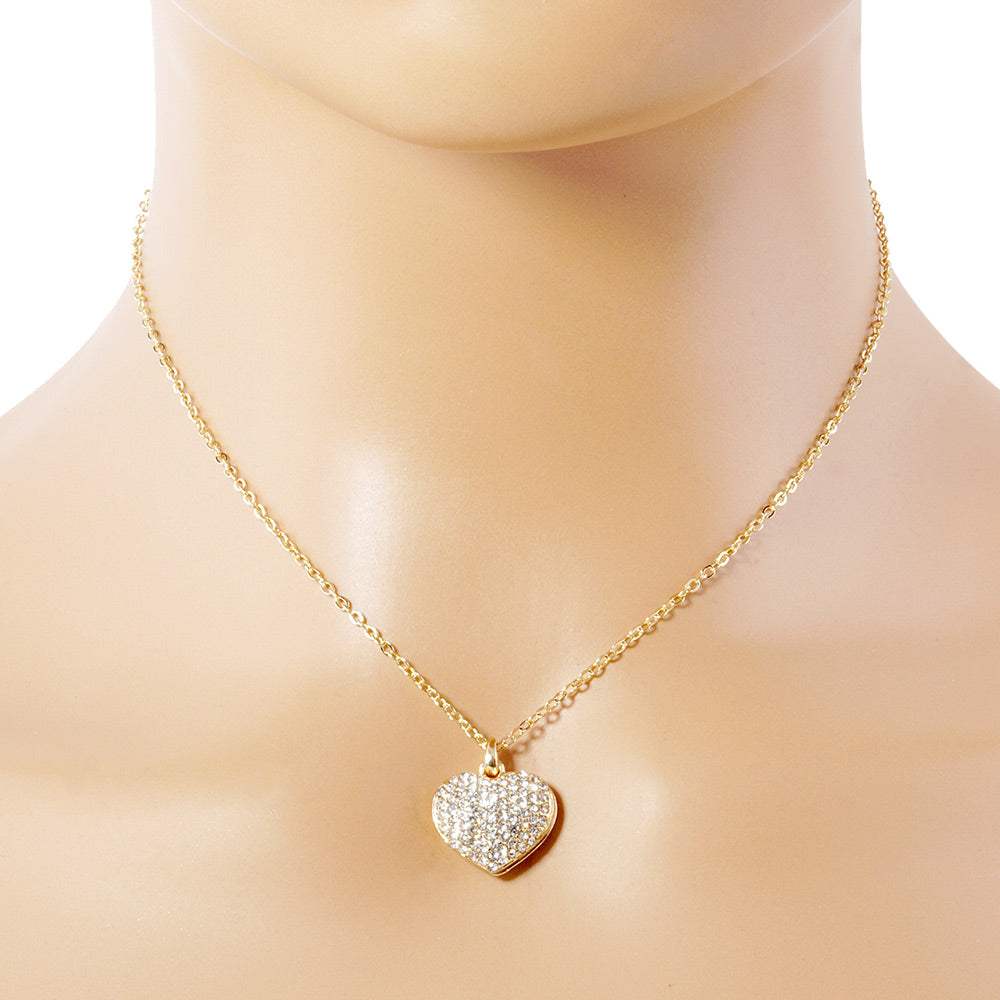 Pave heart pendant necklace - Madeline Love - Flyclothing LLC