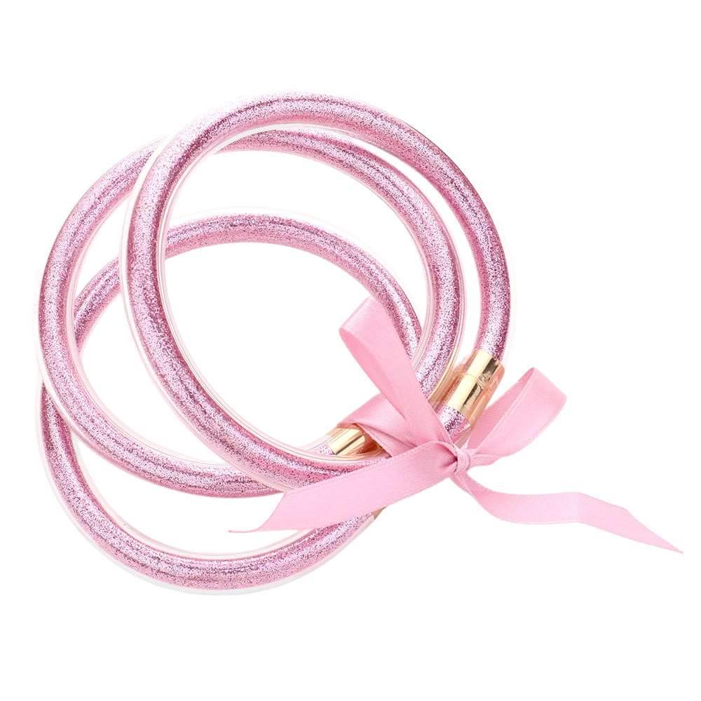3PCS Glitter Jelly Tube Bangle Bracelet - Madeline Love - Flyclothing LLC
