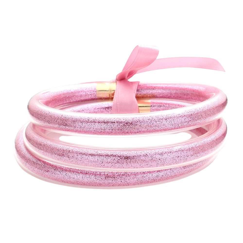 3PCS Glitter Jelly Tube Bangle Bracelet - Madeline Love - Flyclothing LLC